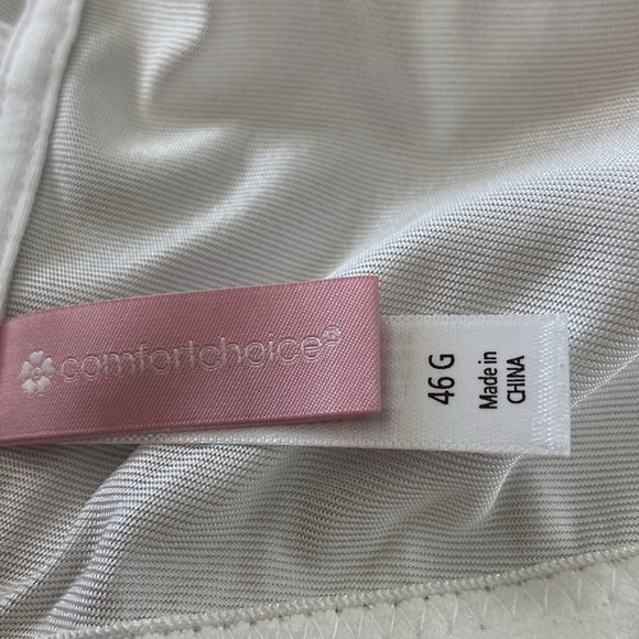 New Front Close Wireless Satin Bra Comfort Choice Woman Within White Size 46G - Picture 4 of 5